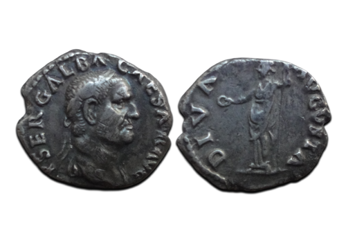 Galba - denarius DIVA AVGVSTA zeer zeldzaam en imposant portret! (AU2626) Galba - denarius DIVA AVGVSTA zeer zeldzaam en imposant portret! (AU2626)