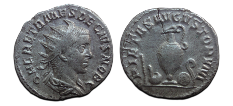 Herennius Etruscus - Emblems of the pontificate scarce! (AU2624) Herennius Etruscus - Emblems of the pontificate scarce! (AU2624)