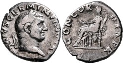 Vitellius - denarius concordia zeldzaam! (AU2682)
