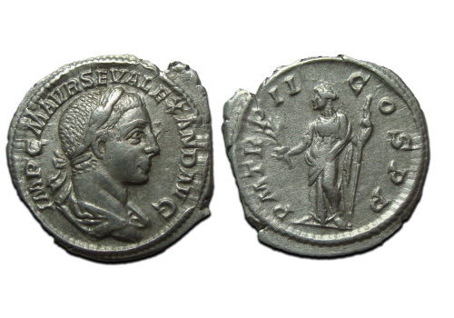 Severus Alexander - denarius  PAX (JUn2573)