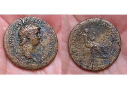 Nero - SECVRITAS AVGVSTI dupondius zeer zeldzaam RR! (N1520)