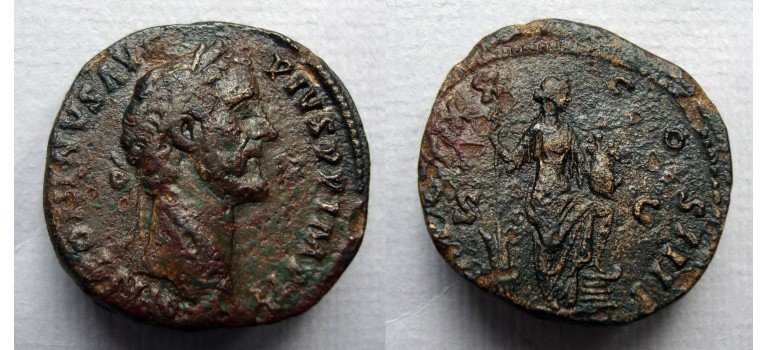Antoninus Pius - Annona sestertius!  (F21112)