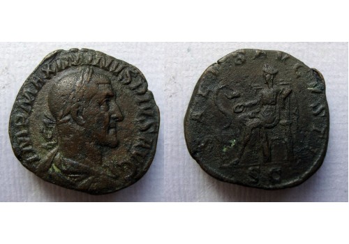Maximinus I - SALVS AVGVSTI sestertius nice!  (F22115)