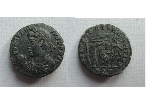 Constantius II - Barbaar wordt uit hut gevoerd Aquileia (F2276)