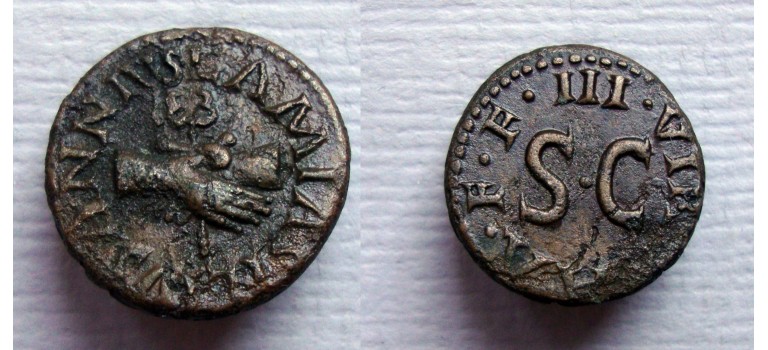 Augustus - QUADRANS clasped hands RARE (MA2213)