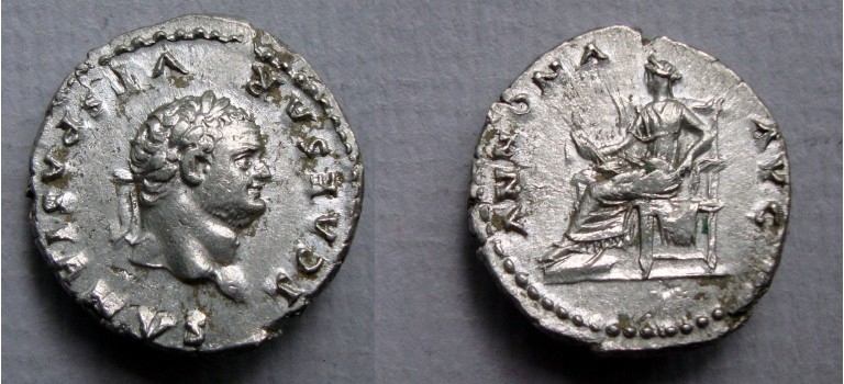 Titus -  denarius Annona prachtig!  (AU22101)