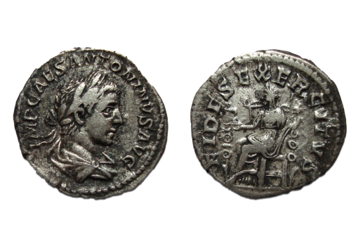 Elagabalus - FIDES EXERCITVS denarius  (D22101)