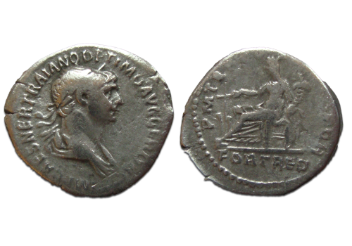 Trajanus - FORT RED  denarius (D2230)