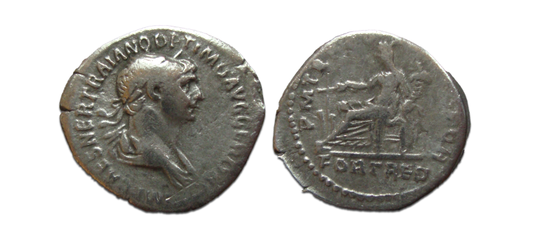 Trajanus - FORT RED  denarius (D2230)