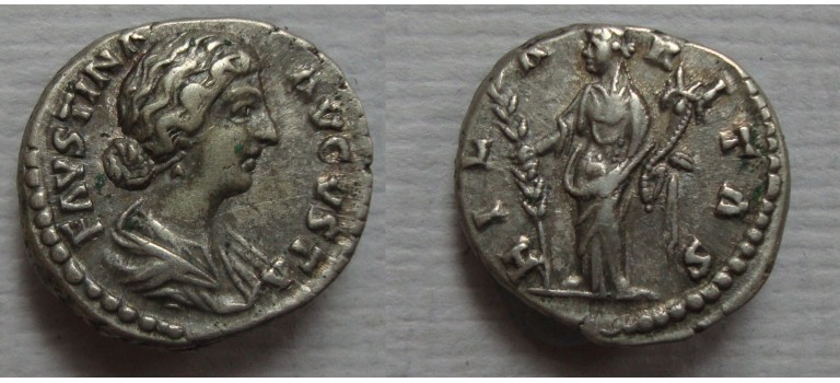 Faustina jr - HILARITAS denarius (JUL22102)