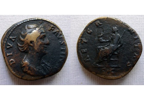 Faustina I - Sestertius AETERNITAS met fenix (JUL22114) Faustina I - Sestertius AETERNITAS met fenix (JUL22114)