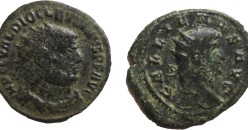 2 romeinse munten:  Gallienus en Diocletianus (N2263)