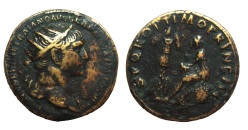 Trajanus - Dupondius overwinning op de Daciers, MOOI! (N2271)