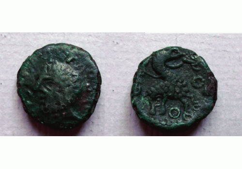 Belgische Kelten: potin van de Remers, Zutphense bodemvondst (N2257) Belgische Kelten: potin van de Remers, Zutphense bodemvondst (N2257)