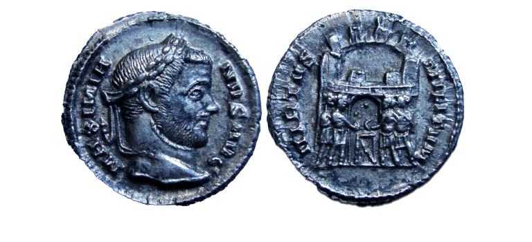 Maximianus  -  Zilveren argenteus Maximianus zeldzaam! (N2280)