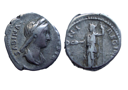 Sabina  - schaarse keizerin vrouw van Hadrianus  IVNO denarius! (N2282)