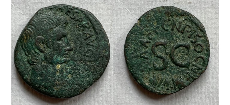 Augustus - Muntmeester uitgave Cn PISO DUPONDIUS zeldzaam (O2264)