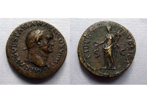 Vespasianus - FIDES PVBLICA  Dupondius  (O2288)