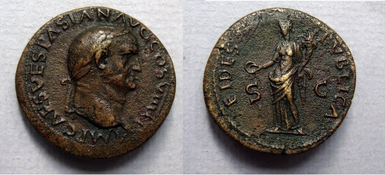 Vespasianus - FIDES PVBLICA  Dupondius  (O2288)