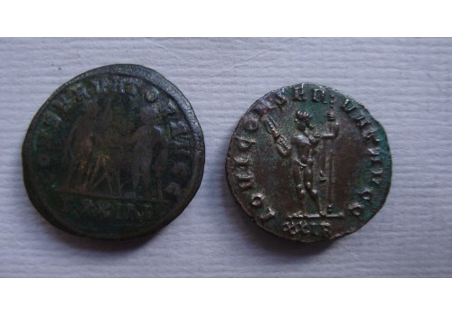 2 romeinse munten:  Maximianus, Diocletianus (S2227)
