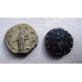 2 romeinse munten:  Gallienus en zijn  vrouw Salonina (S2228)