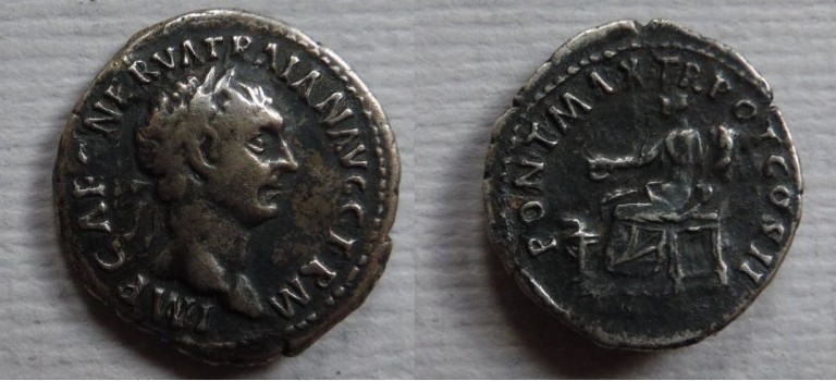 Trajanus - denarius concordia vroege munt! (S2278)