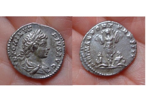 Caracalla- Denarius trofee met 2 gevangenen (940)