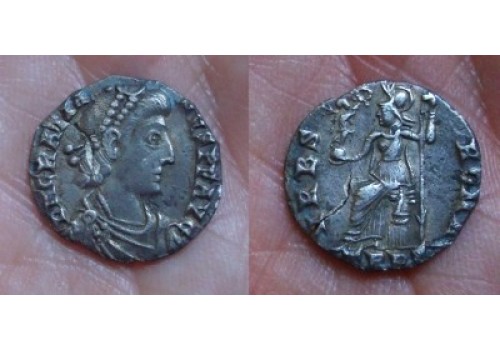 Gratianus- VRBS ROMA SILIQUA ZILVER trier (A42) 
