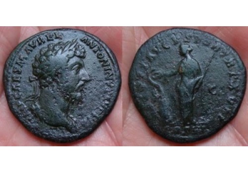 Marcus Aurelius- sestertius SALUS (1150)