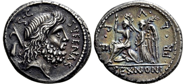 Romeinse republiek - NONIUS SUFENAS denarius, prachtig! (AP2308)
