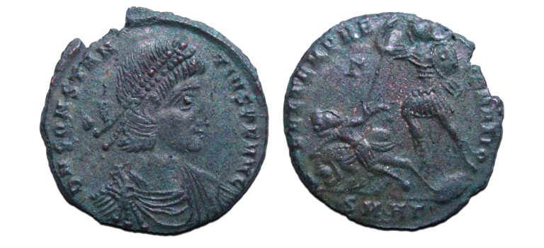 Constantius II - Gevallen ruiter, Heraclea, zware munt (AP2316)