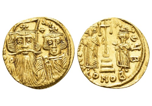 Constans II  -  Gouden solidus met zijn zoon! (AP2345)