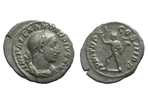 Severus Alexander - denarius Sol met globus (AP2392) Severus Alexander - denarius Sol met globus (AP2392)