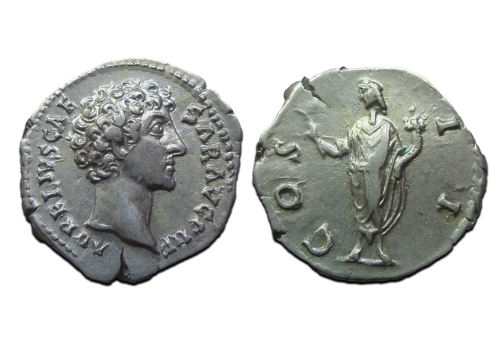 Marcus Aurelius- denarius Honos PRACHTIG (AP2440)