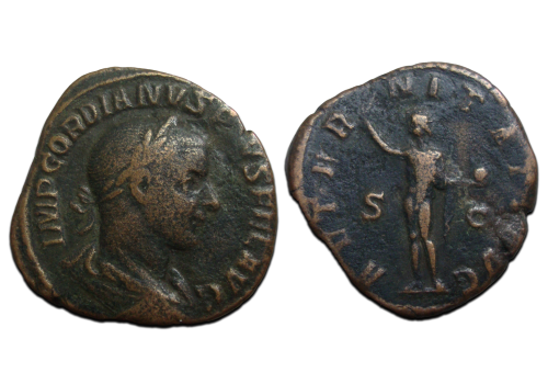 Gordianus III- SESTERTIUS AERTERNITAS (AU2309) Gordianus III- SESTERTIUS AERTERNITAS (AU2309)