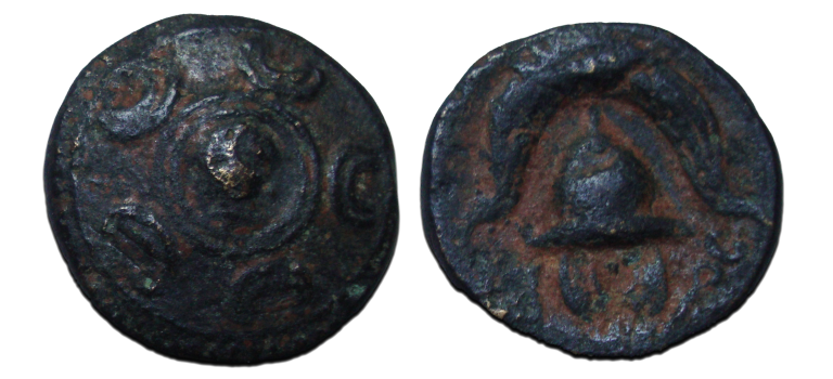 GRIEKSE MUNTEN - Philippus III macedonisch schild en helm (AU23118)