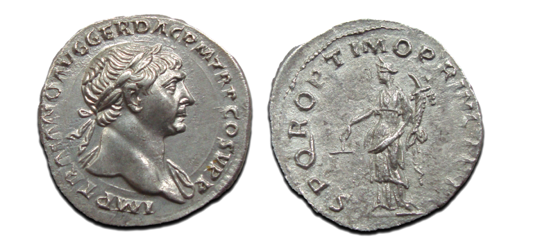 Trajanus - Aequitas  denarius (AU23140)