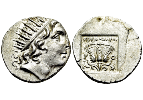 Greek coins - Helios Rhodos 88-84 BC (JUL2322)