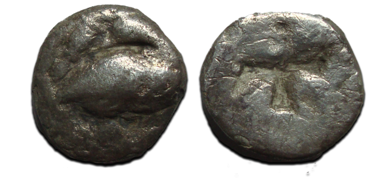Griekse munten - Eion,  gans,  Diobool (Au2337)