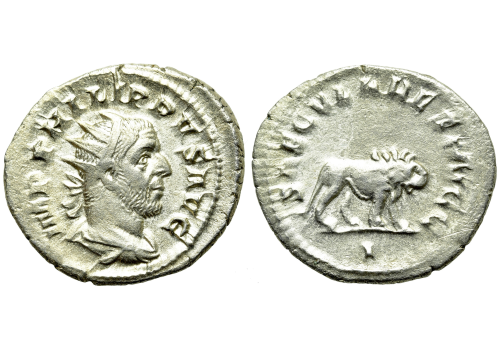 Philip I - SECULAR GAMES antoninian Lion (AU2359)
