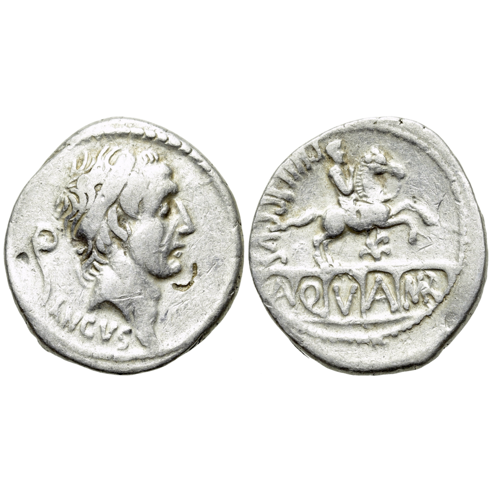 Romeinse republiek denarius L. Marcius 57 v. Chr. aquaduct bijzonder