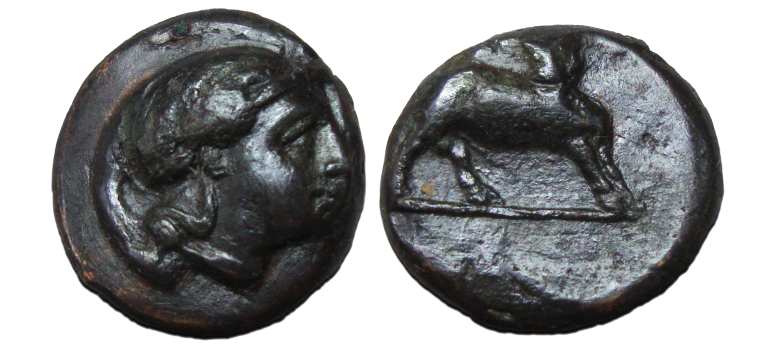 GRIEKSE MUNTEN - Lucania Athene 440-435 v Chr zeer zeldzaam! (AU2378)