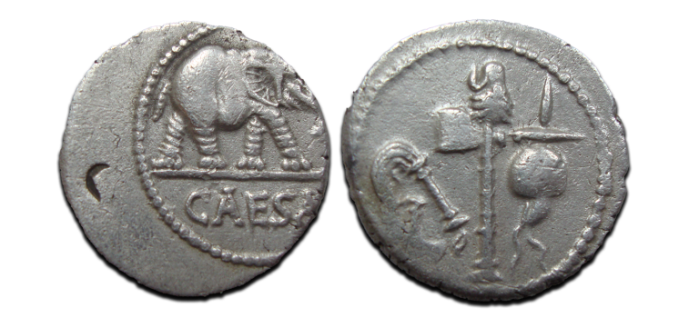 Julius Caesar - denarius OLIFANT gezocht! (N2250)