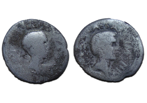 Lepidus - denarius met Octavianus! (D23119)