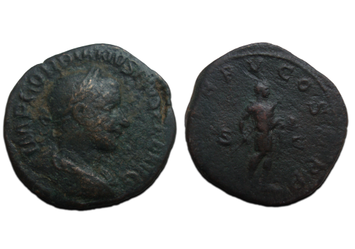Gordianus III- SESTERTIUS Keizer met Globus (D23120) Gordianus III- SESTERTIUS Keizer met Globus (D23120)