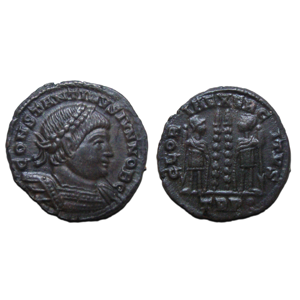 Constantinus II - soldaten Trier prachtig! (D23135) - Gloria exercitvs ...