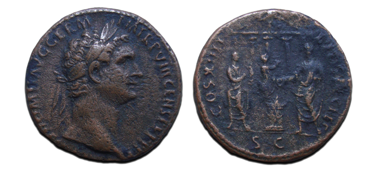 Domitianus - Keizer met fluit- en lierspelers (D2325)