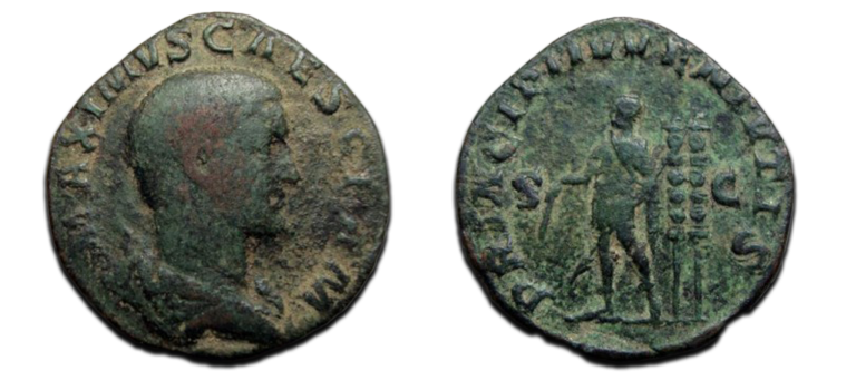 Maximus - PRINCIPI IVVENTVTIS sestertius zeldzaam (F2122)
