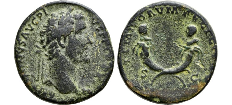 Antoninus Pius - SESTERTIUS de tweeling van Marcus Aurelius (F2347)