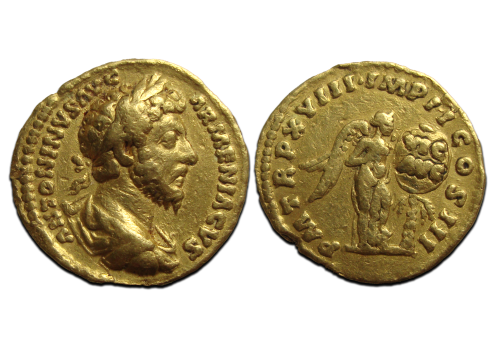 Marcus Aurelius- Gouden Aureus met Victoria (F2386)